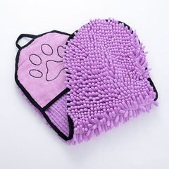 Dog and cat towel - double pocket design closeup