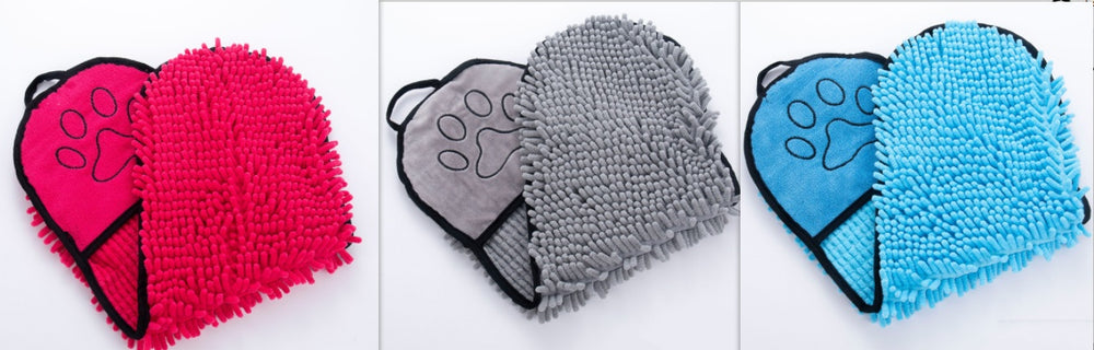 Dog and cat towel - chenille fabric texture closeup
