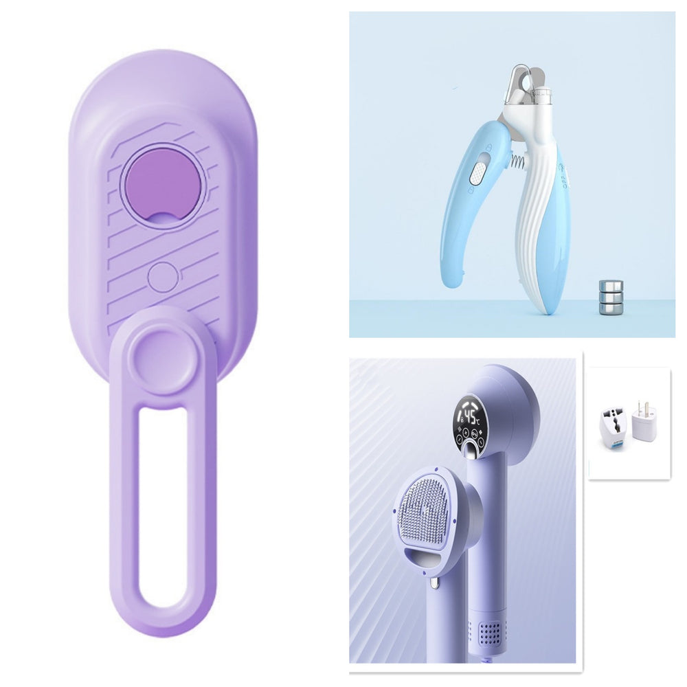 LED electric pet nail clipper - in use closeup