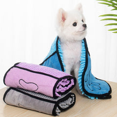 Dog and cat towel - grey color