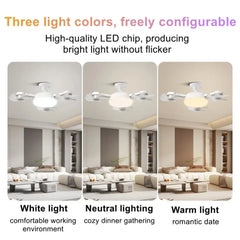 Ceiling fan light 2-in-1 E27 - LED light on, warm color temperature