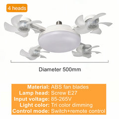 Ceiling fan light 2-in-1 E27 - installed in bedroom