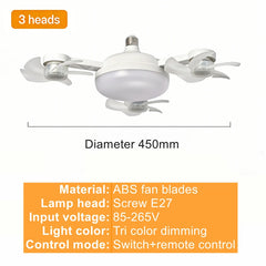 Ceiling fan light 2-in-1 E27 - size dimensions
