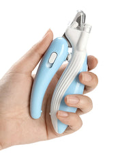 LED electric pet nail clipper - trimming a cat's nail