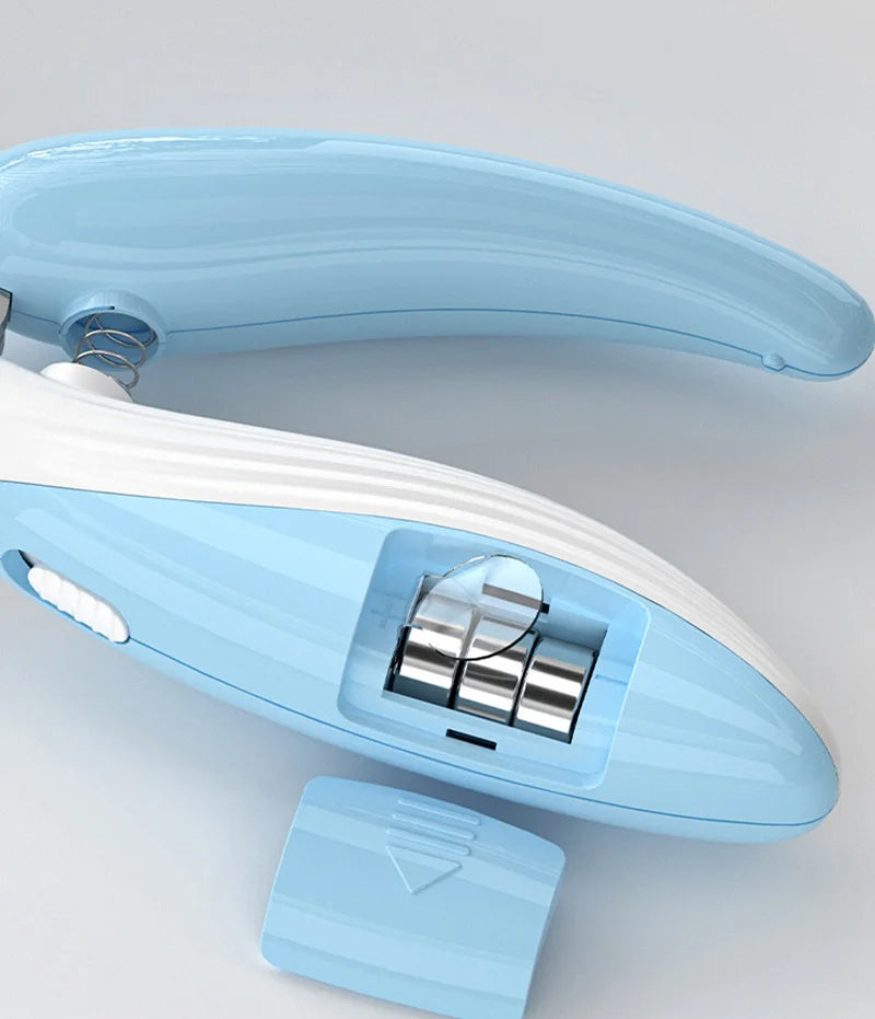 LED electric pet nail clipper - light blue color