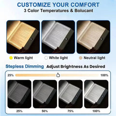 Flat panel LED reading light - clipped to book cover