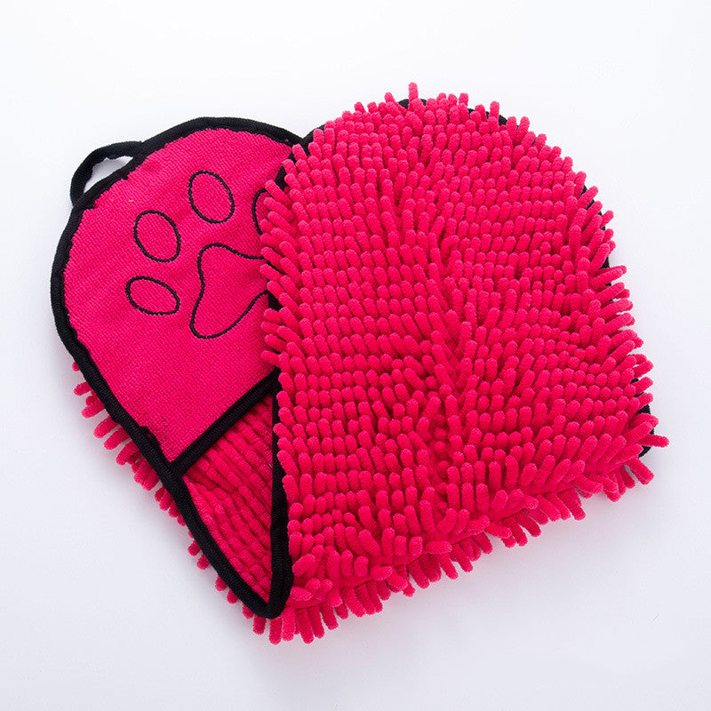 Dog and cat towel - rose red color