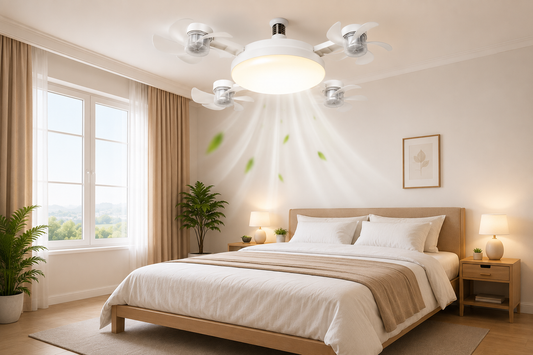 Ceiling Fan Light Drone E27 3/4 Head 2-in-1 Design Fan Lighting Bulb 1536
