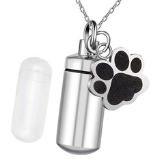 Titanium steel pet memorial pendant - cylindrical chamber closeup