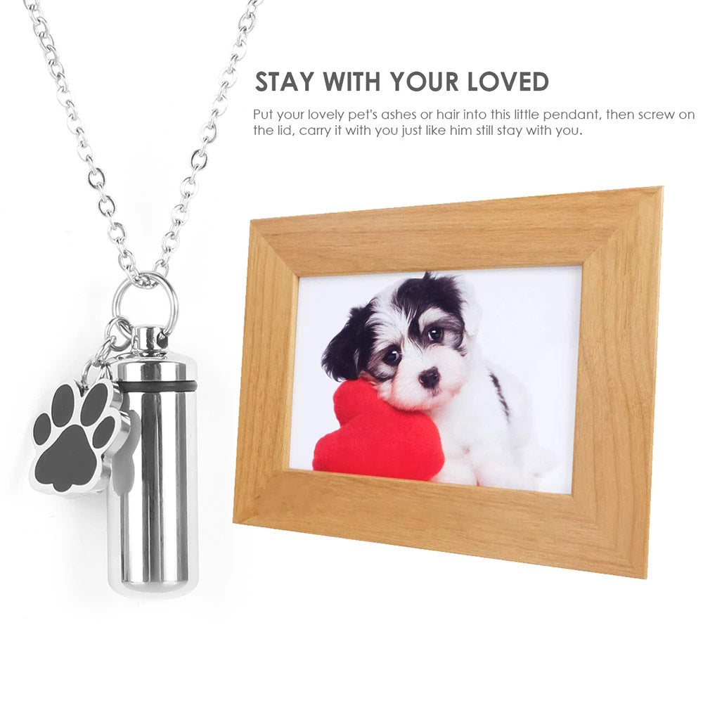Titanium steel pet memorial pendant - open chamber view
