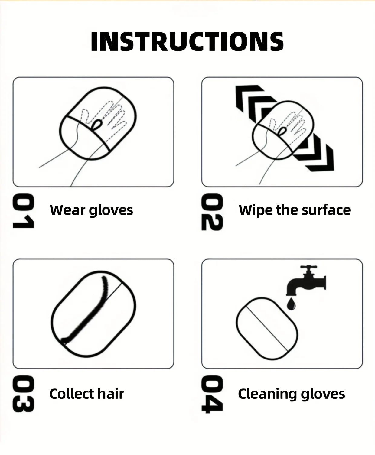 Upgrade Edition Large Pet Static Hair Removal Gloves