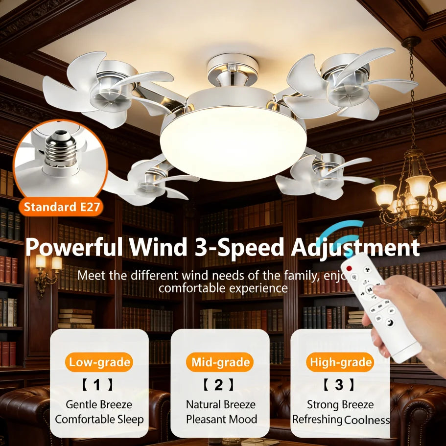 Ceiling fan light 2-in-1 E27 drone design - main product view