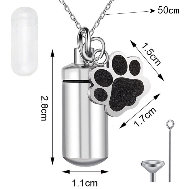 Titanium steel pet memorial pendant - size scale reference