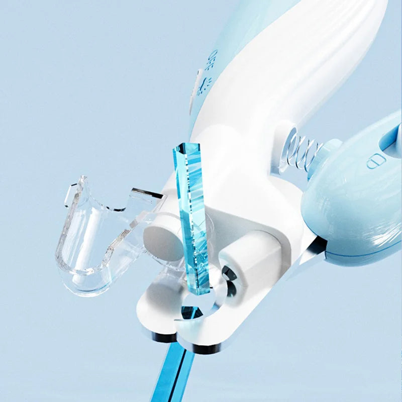 LED electric pet nail clipper - ergonomic handle closeup